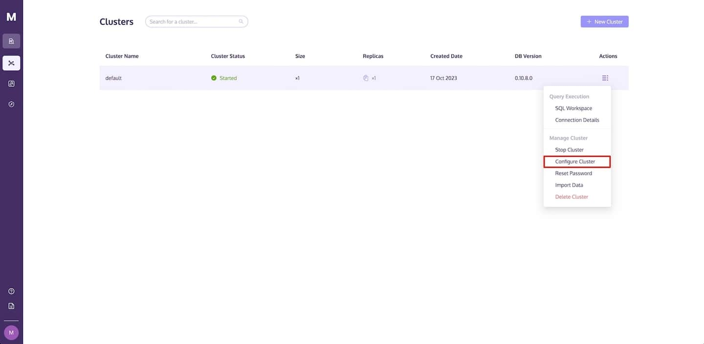 Cluster Configuration Modification 1